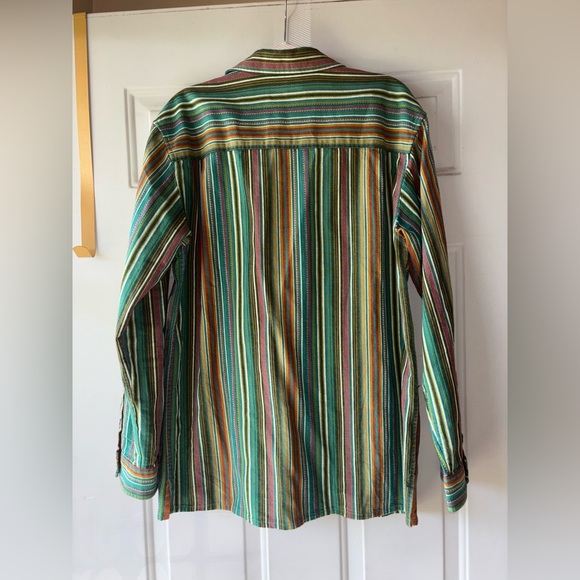 The Territory Ahead green striped button down shirt size M - Picture 3 of 3